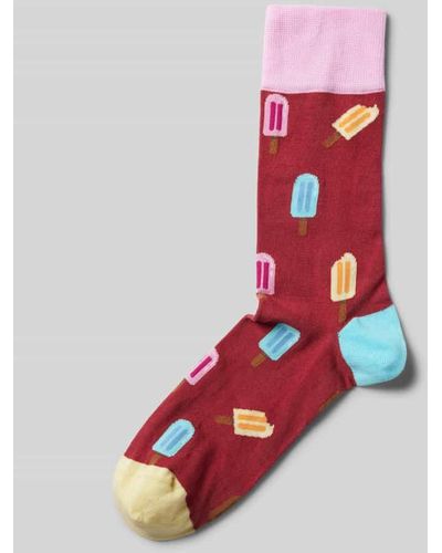 DillySocks Socken mit Motiv-Stitching - Rot