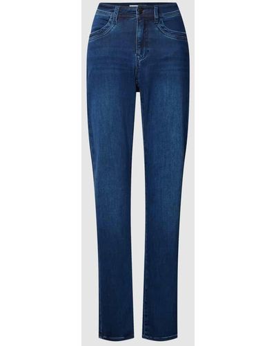Brax Jeans im unifarbenen Design Modell 'Carola' - Blau