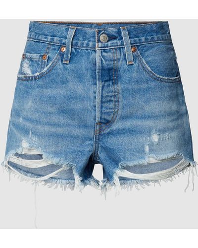 Levi's Jeansshorts im Used-Look Modell '501 ORIGINAL' - Blau