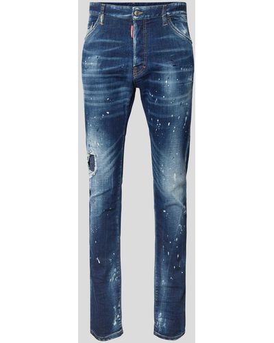 DSquared² Regular Fit Jeans im Destroyed-Look - Blau