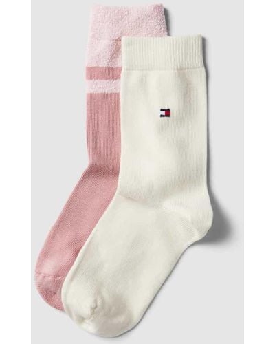Tommy Hilfiger Socken mit Label-Stitching im 2er-Pack - Weiß