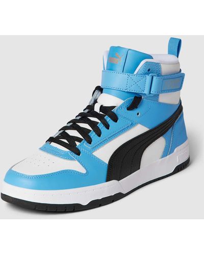 PUMA High Top Sneaker aus Leder-Mix Modell 'RBD Game' - Blau