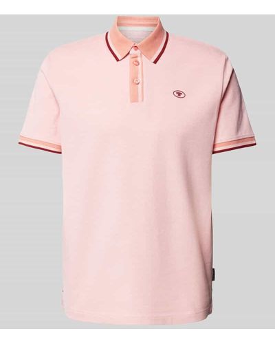 Tom Tailor Regular Fit Poloshirt mit Label-Print - Pink