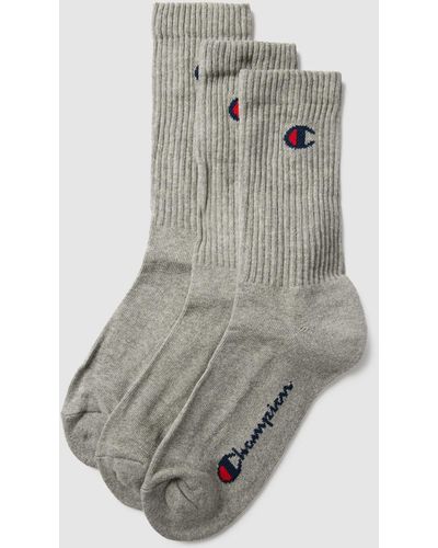 Champion Socken mit Label-Detail im 3er-Pack Modell 'Crew Socks' - Grau