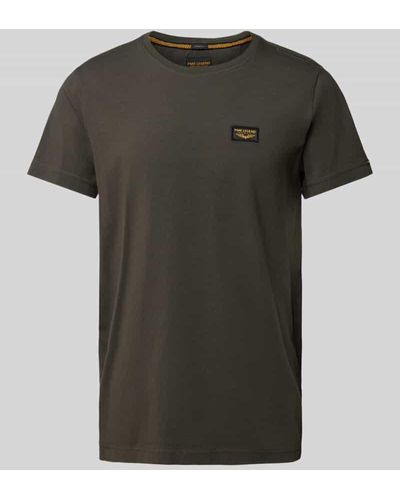 PME LEGEND T-Shirt mit Label-Patches Modell 'GUYVER' - Grün