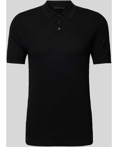 DRYKORN Slim Fit Poloshirt Met Structuurmotief - Zwart