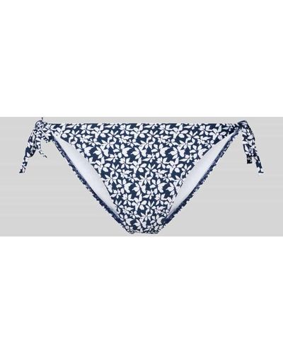 Esprit Bikini-Hose mit floralem Allover-Print Modell 'CALUSA' - Blau
