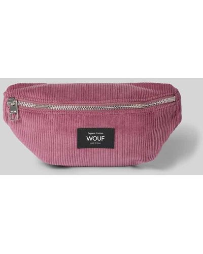 Wouf Bauchtasche mit Label-Patch Modell 'Mauve' - Pink