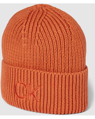 Calvin Klein Mütze mit Logo-Stickerei - Orange