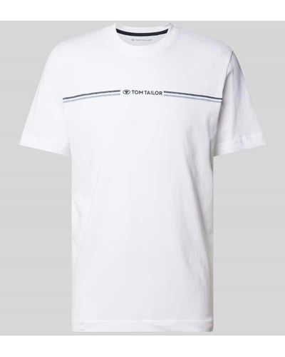 Tom Tailor T-Shirt mit Label-Print - Weiß