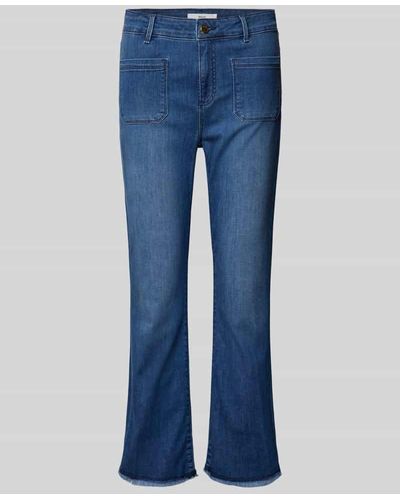 Brax Bootcut Jeans mit Fransen Modell 'Style. Anna' - Blau