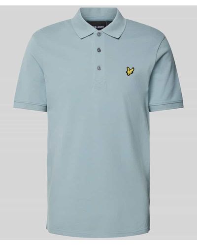 Lyle & Scott Slim Fit Poloshirt mit Logo-Patch - Blau