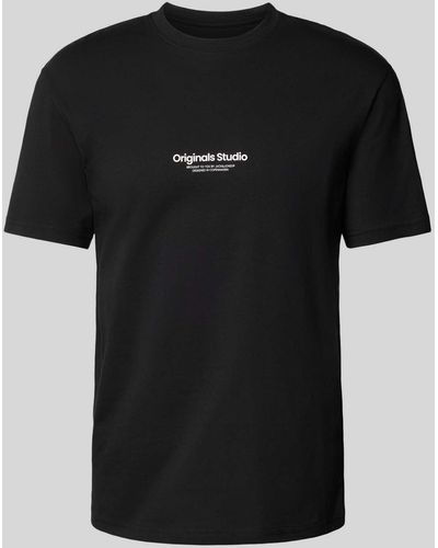 Jack & Jones T-Shirt mit Label-Print Modell 'VESTERBRO' - Schwarz