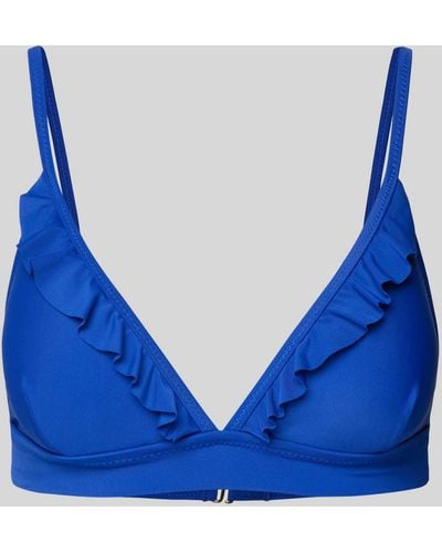 Shiwi Bikini-Oberteil mit Volants Modell 'Beau' - Blau