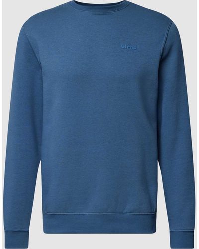 Blend Sweatshirt Met Labelprint - Blauw