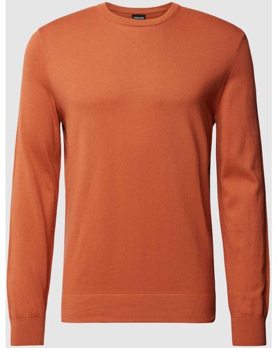 Strellson Gebreide Pullover Met Ronde Hals - Oranje