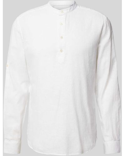 Only & Sons Freizeithemd mit Stehkragen Modell 'CAIDEN' - Weiß