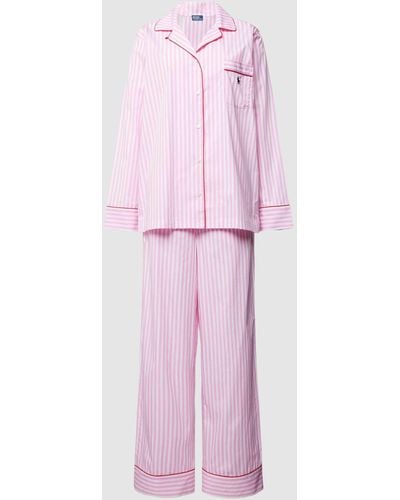 Polo Ralph Lauren Pyjama mit Brusttasche Modell 'Valentine' - Pink