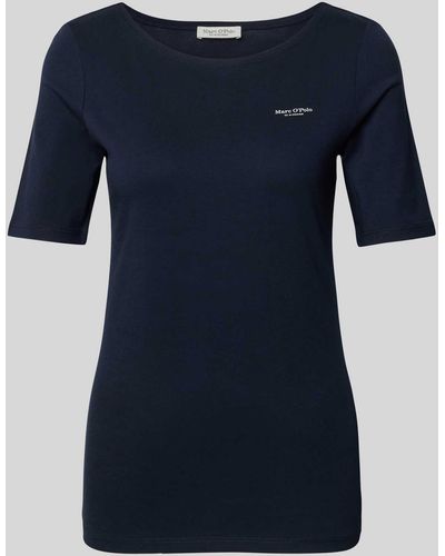 Marc O' Polo T-Shirt mit U-Boot-Ausschnitt - Blau