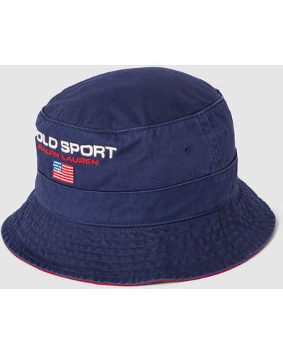 Polo Ralph Lauren Bucket Hat mit Label-Stitching - Blau