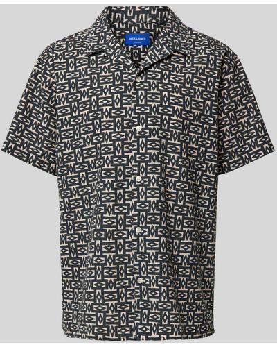 Jack & Jones Regular Fit Freizeithemd mit Reverskragen Modell 'JORLUKE TAMPA' - Schwarz