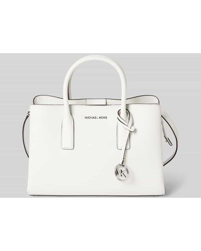 MICHAEL Michael Kors Lederhandtasche mit Label-Applikationen Modell 'RUTHIE' - Weiß