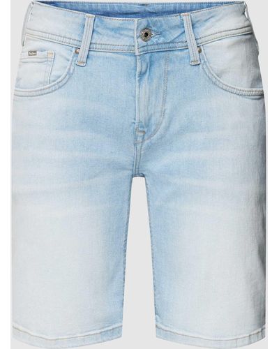 Pepe Jeans Jeansshorts im 5-Pocket-Design Modell 'POPPY' - Blau