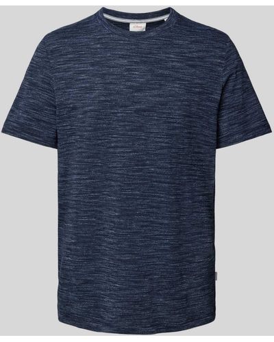 S.oliver T-shirt Met Melangelook - Blauw