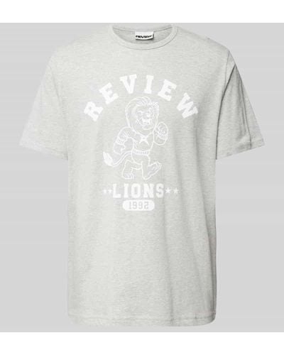 Review T-Shirt mit Label-Print - Grau