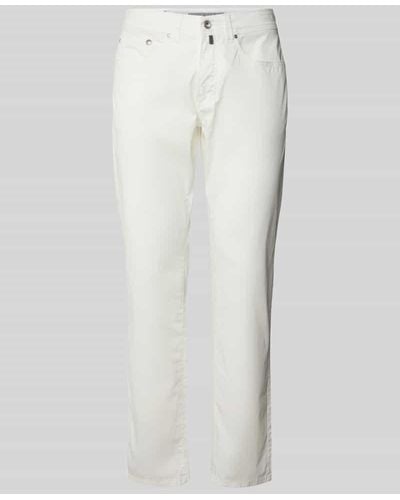 Pierre Cardin Tapered Fit Hose im 5-Pocket-Design Modell 'Lyon' - Weiß