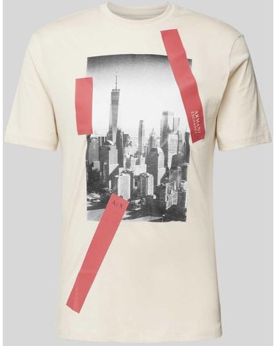 Armani Exchange T-Shirt mit Label-Print - Mehrfarbig