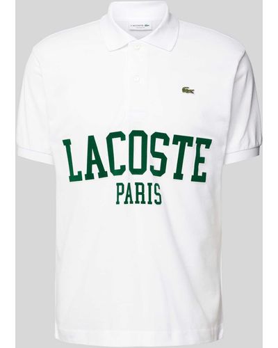 Lacoste Classic Fit Poloshirt Met Labelprint - Wit