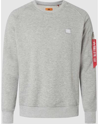 Alpha Industries Sweatshirt mit Ärmeltasche - Grau