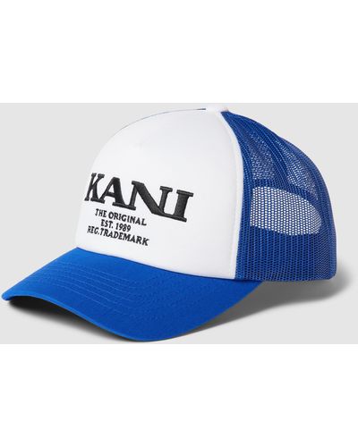 Karlkani Trucker Cap mit Label-Stitching - Blau
