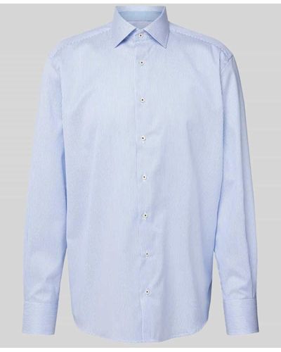 Eterna Comfort Fit Business-Hemd mit Streifenmuster - Blau