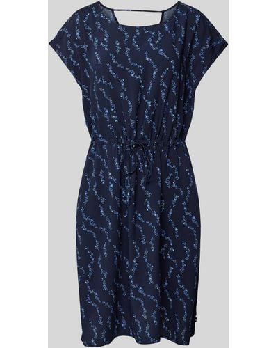 Tom Tailor Mini-jurk Met All-over Motiefprint - Blauw