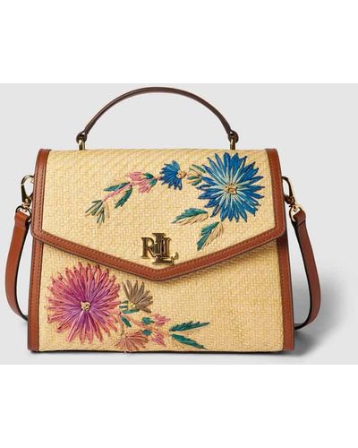 Lauren by Ralph Lauren Shoulder Bag mit floralem Motiv Modell 'SOPHEE' - Mettallic