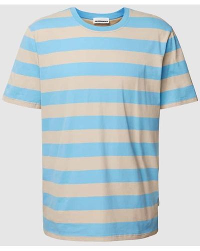 ARMEDANGELS T-Shirt aus Baumwolle mit Streifenmuster Modell 'AADONI' - Blau