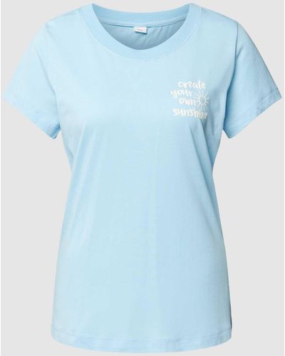 S.oliver T-shirt Met Statementprint - Blauw
