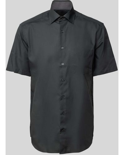 Eterna Modern Fit Zakelijk Overhemd Met 1/2-mouwen - Zwart