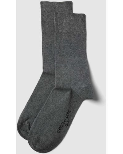 Christian Berg Men Socken mit elastischen Bündchen im 2er-Pack - Grau