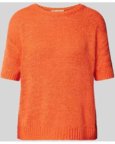 Marc O' Polo Gebreid Shirt Met Halflange Mouw - Oranje