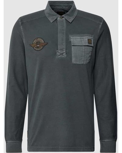 PME LEGEND Poloshirt im langärmeligen Design - Grau