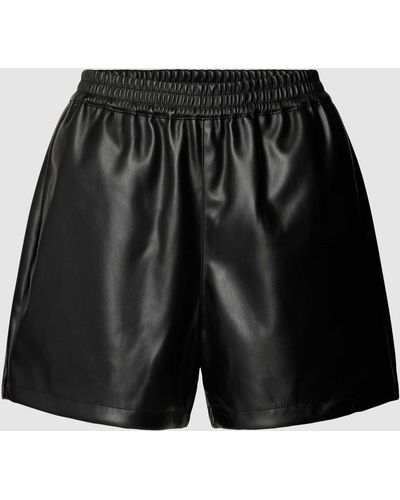 Noisy May Shorts in Leder-Optik Modell 'ANDY' - Schwarz