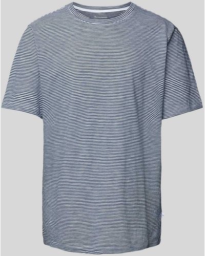 Knowledge Cotton Regular Fit T-shirt Met Ronde Hals - Blauw