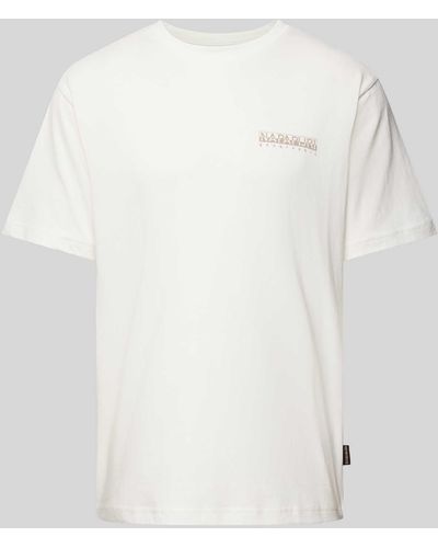 Napapijri Oversized T-Shirt mit Label-Print - Weiß