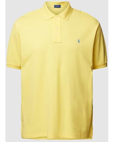 Ralph Lauren PLUS SIZE Poloshirt mit Label-Stitching - Gelb