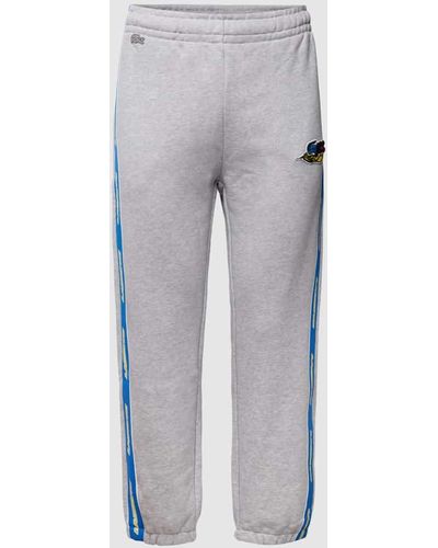 Lacoste Sweatpants mit Label-Stitching Modell 'Crocozilla' - Grau