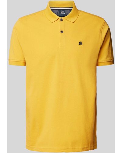 Lerros Poloshirt mit Label-Stitching - Gelb