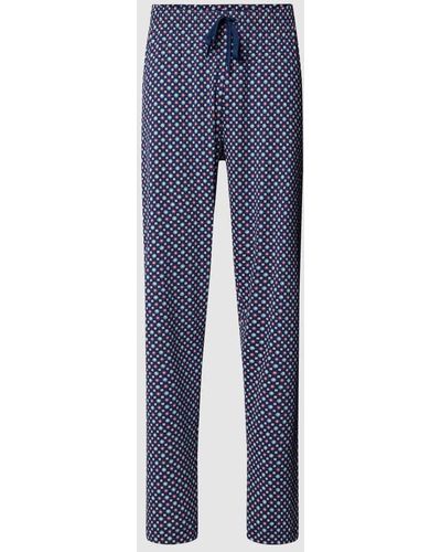 Mey Pyjama-Hose mit Allover-Muster - Blau